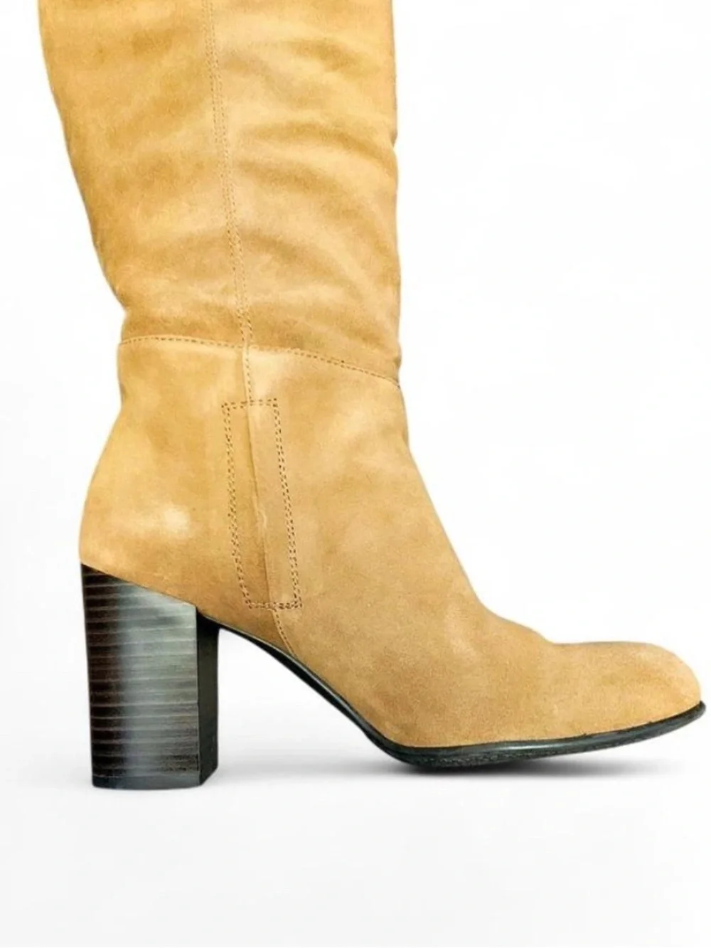 Sam Edelman Victoria Slouch Pull-On Suede Boots Tan 7.5